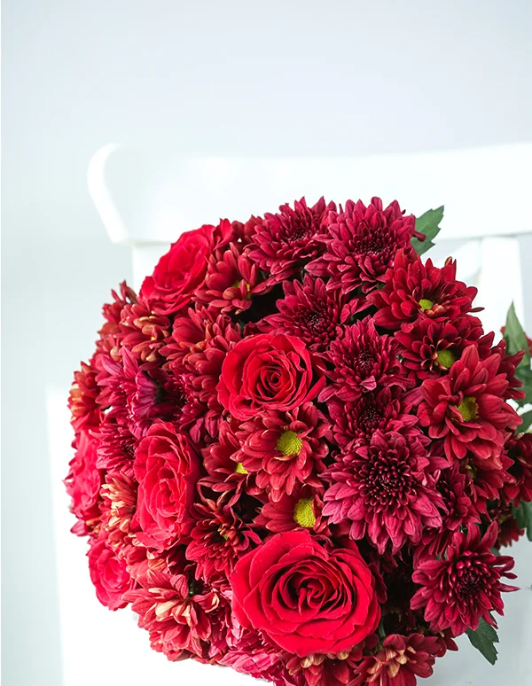 Crimson Blaze With Bag Bouqet